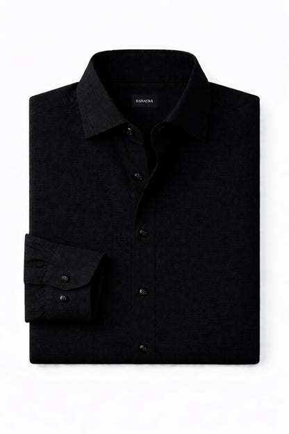 Handwoven Shirt — Midnight Black