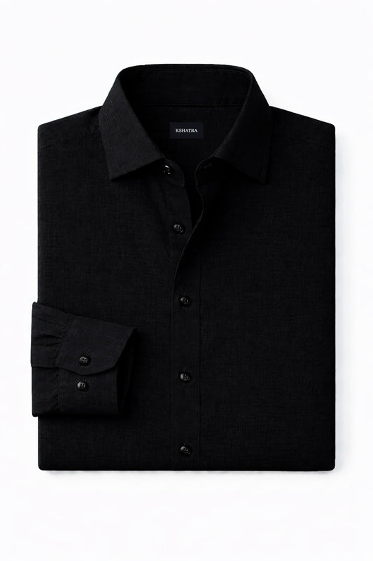 Handwoven Shirt — Midnight Black