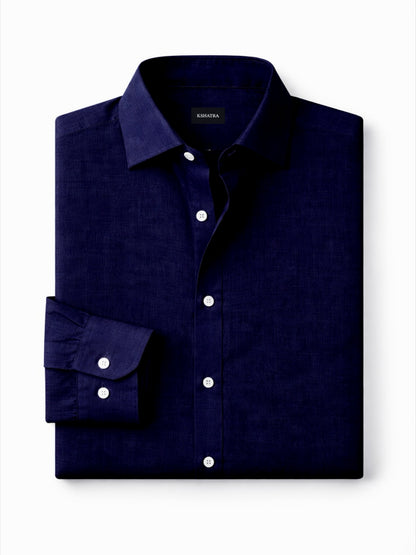 Handwoven Shirt — Navy Blue