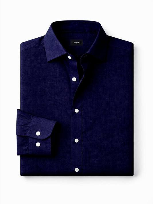 Handwoven Shirt — Navy Blue