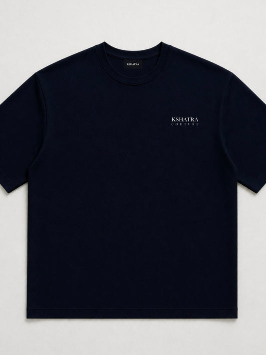 Couture Boxy Oversized Tee — Midnight Navy