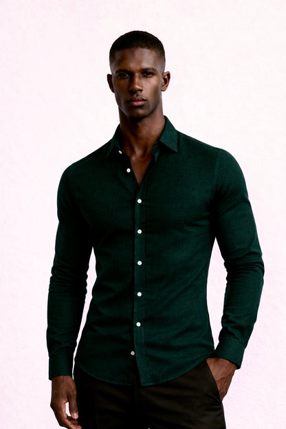 Handwoven Shirt — Deep Forest