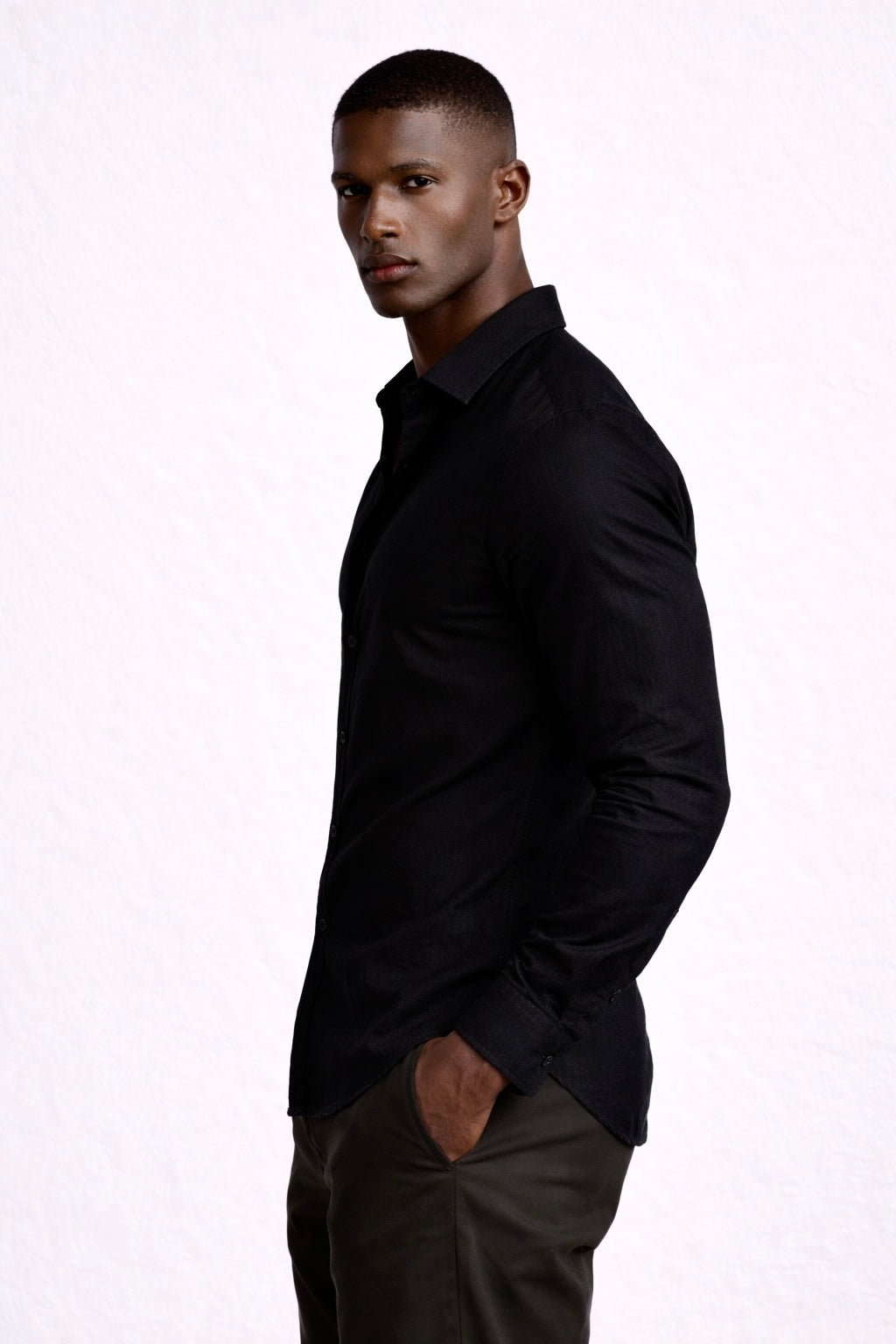 Handwoven Shirt — Midnight Black