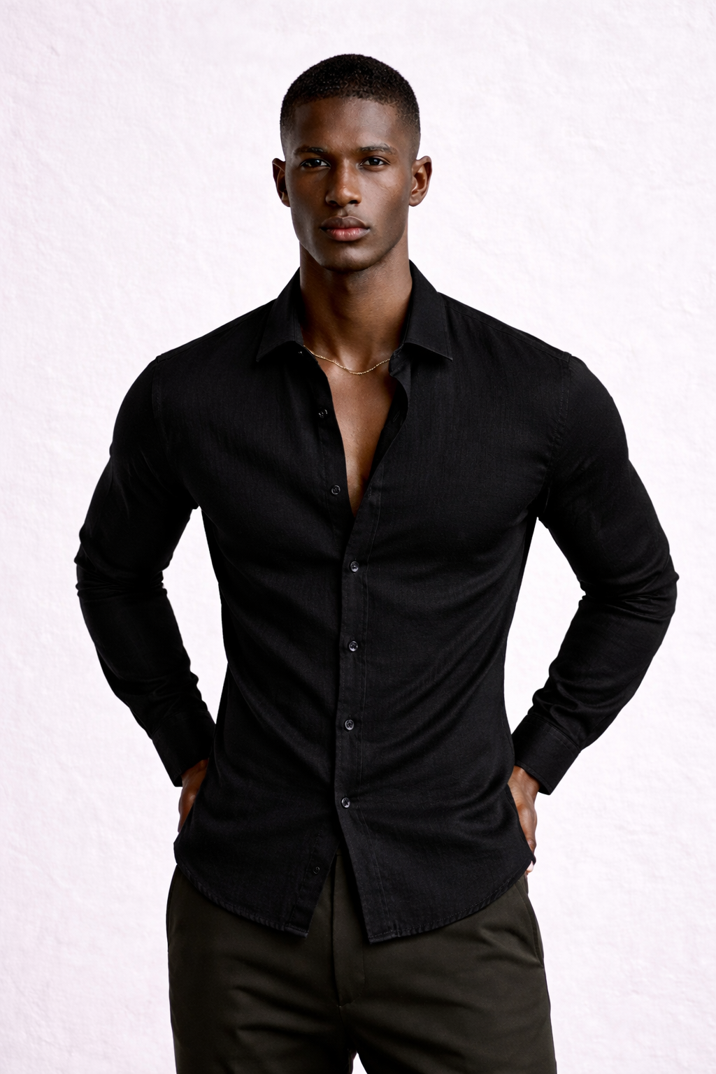 Handwoven Shirt — Midnight Black