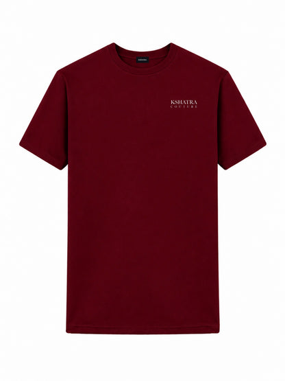 Couture Fitted Tee — Crimson Burgundy Red