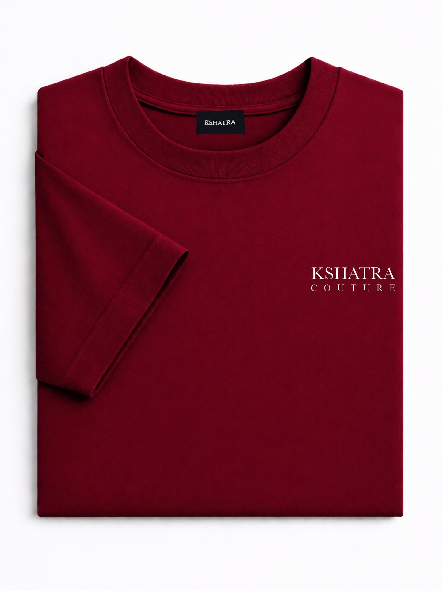 Couture Fitted Tee — Crimson Burgundy Red