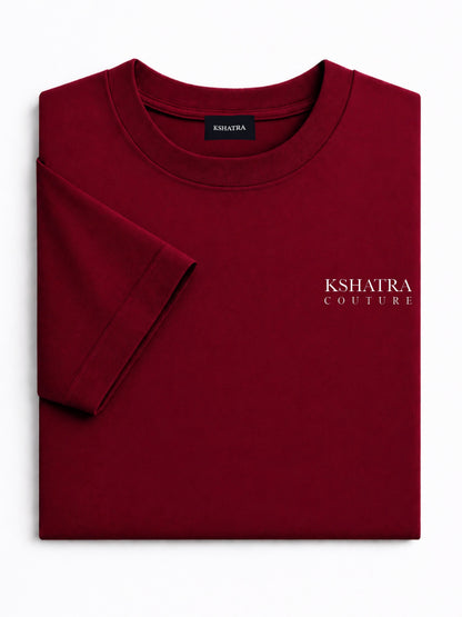 Couture Fitted Tee — Crimson Burgundy Red