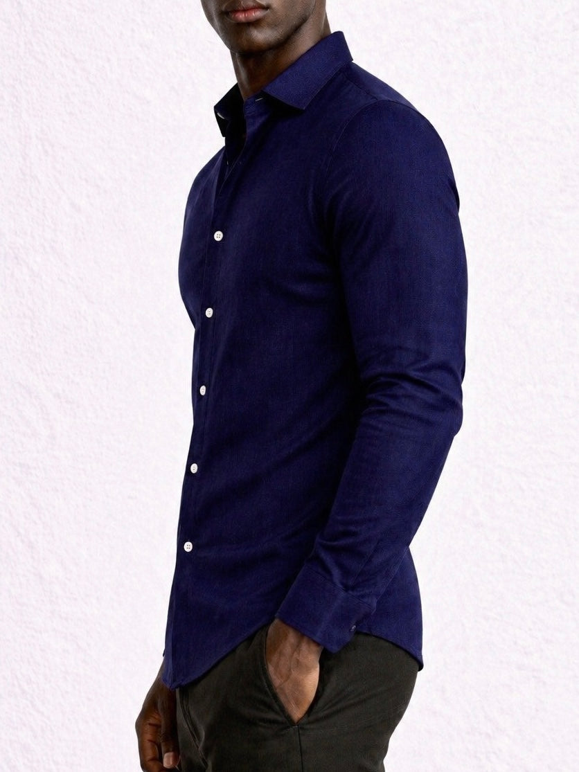 Handwoven Shirt — Navy Blue