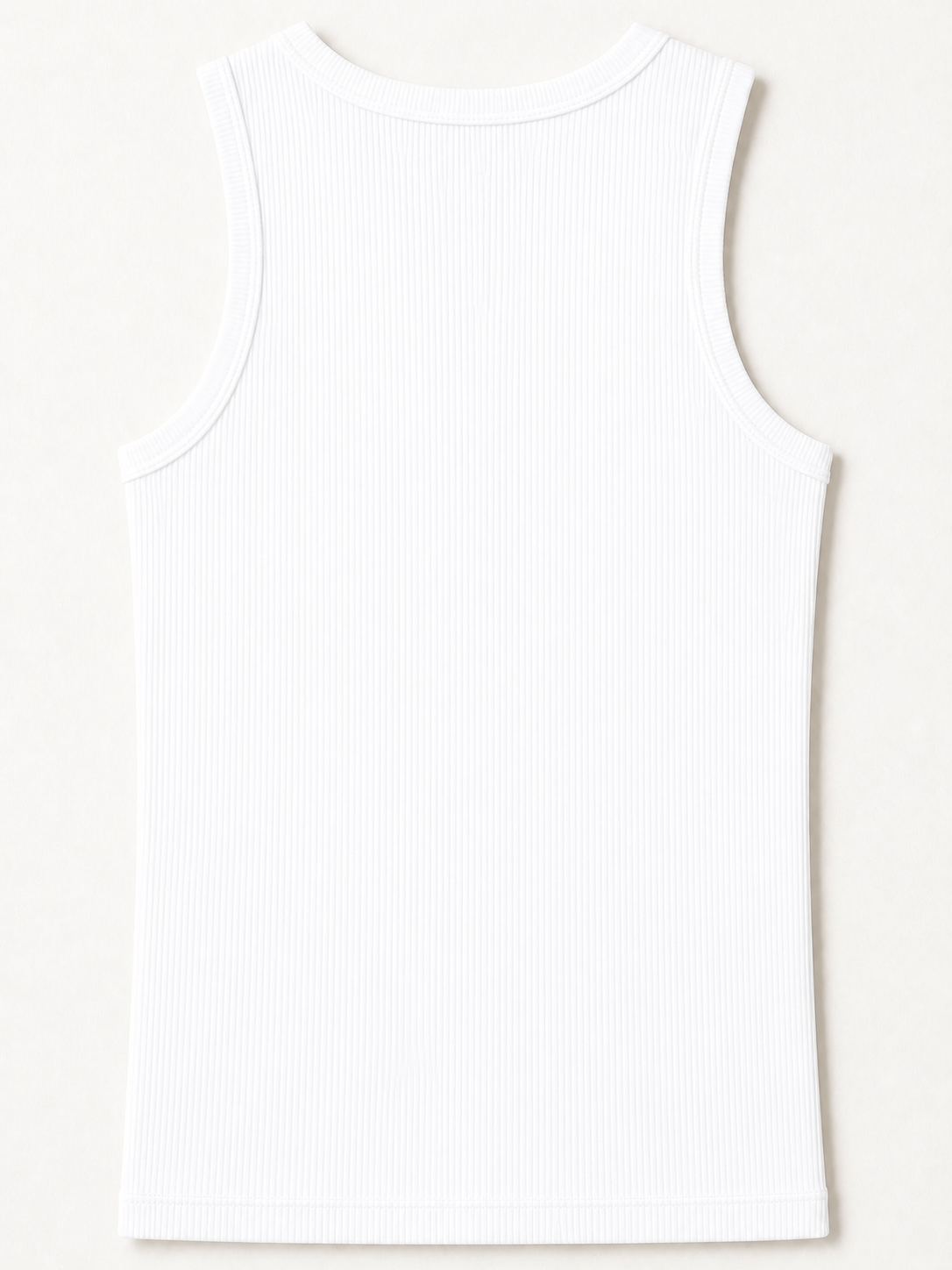 Athletic Ribbed Vest — White
